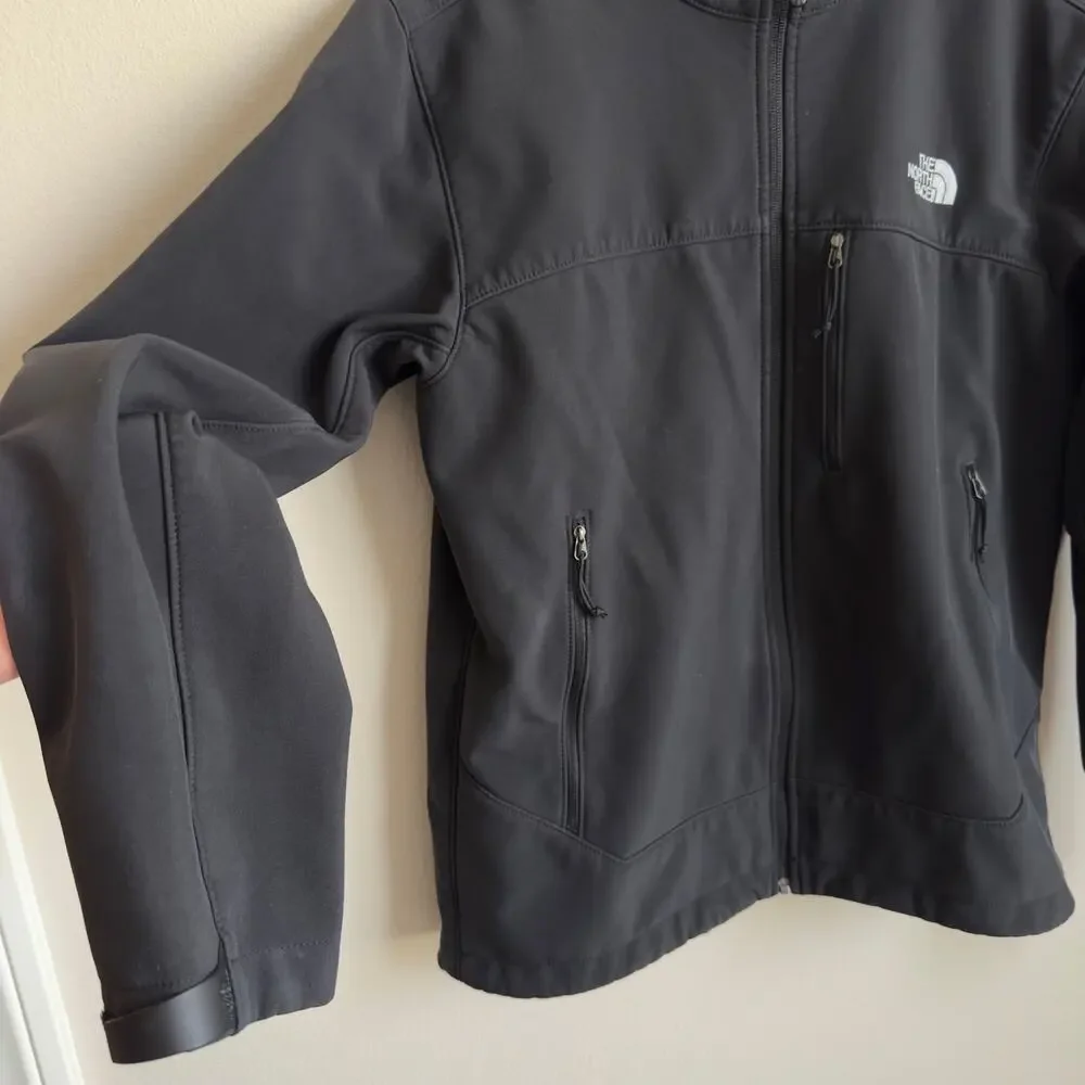 The North Face Men Size Medium Black Softshell Zipper Jacket Coat Lightweight